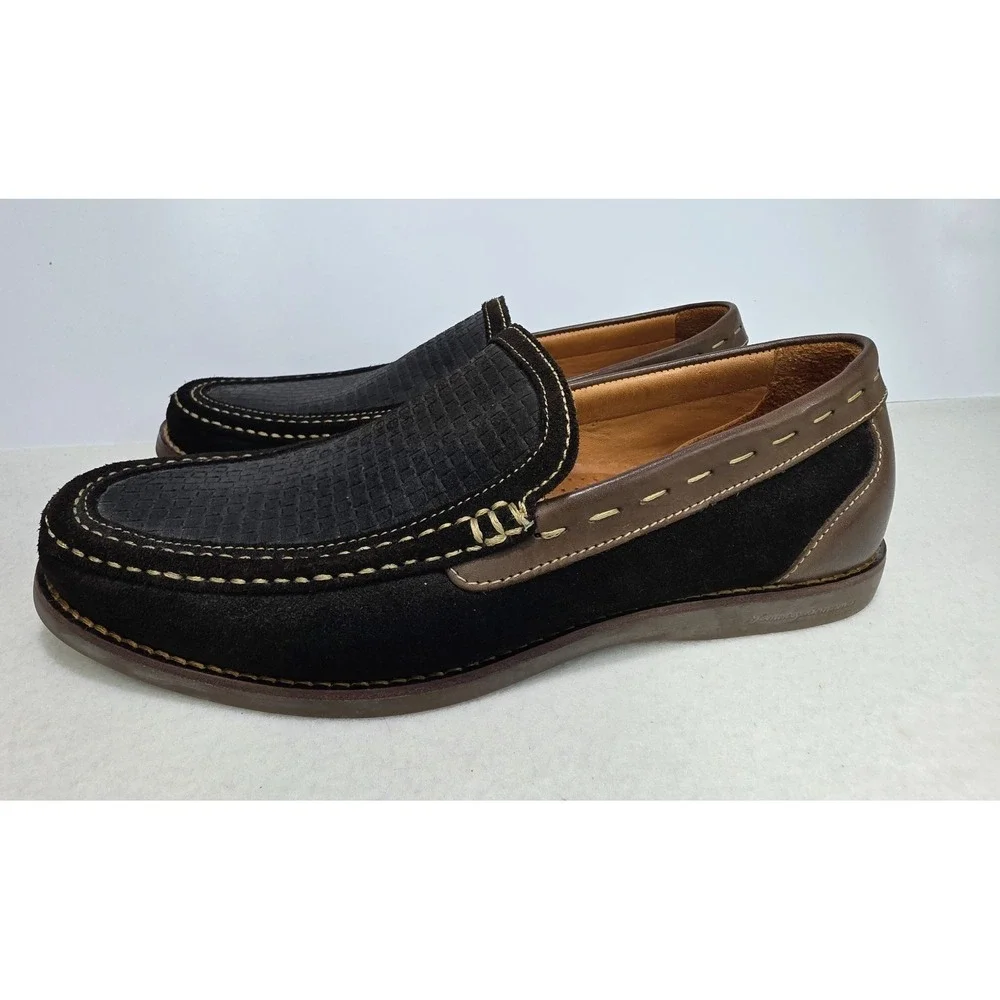 Tommy Bahama Mens Loafers 10 M‎ Brown Woven Suede Leather Slip Ons LIMITED USE